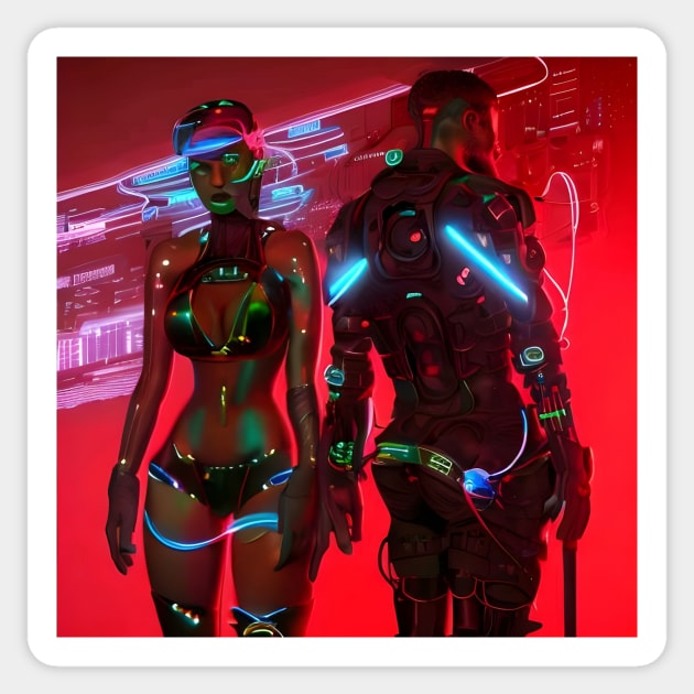 Cyber Love Soldier Sticker by animegirlnft